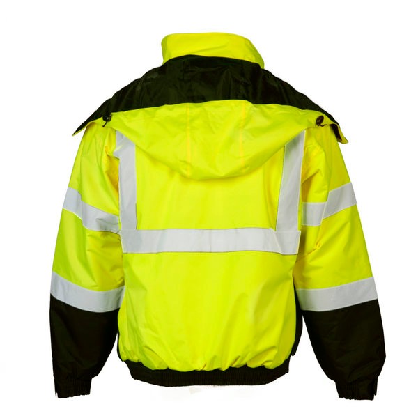 Fluorescent Yellow Reflective Safety Winter Bomber Jackets